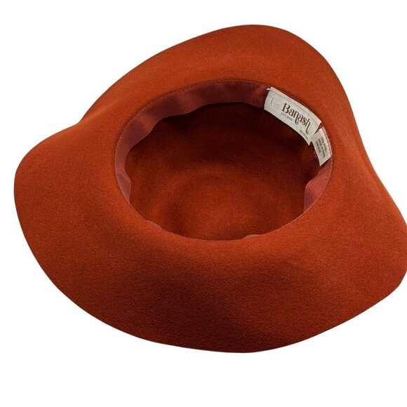 Vintage Banash Womens Hat 100 Wool Burnt Orange Leaves Packable - Picture 4 of 7